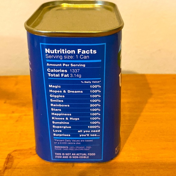 Accents Radiant Farms Canned Unicorn Meat Gag Gift W Cut Up Unicorn